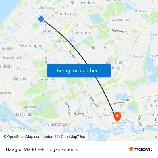 Haagse Markt to Oogziekenhuis map