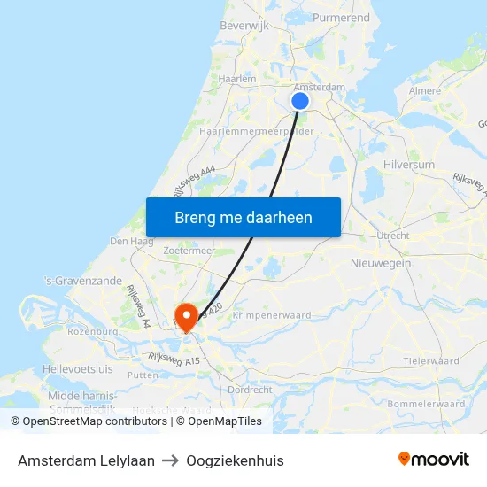 Amsterdam Lelylaan to Oogziekenhuis map
