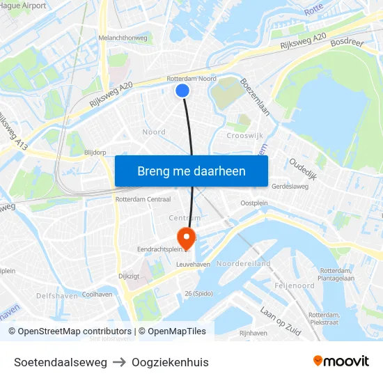 Soetendaalseweg to Oogziekenhuis map