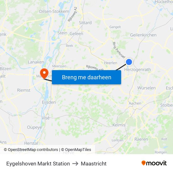 Eygelshoven Markt Station to Maastricht map