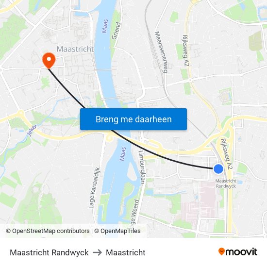 Maastricht Randwyck to Maastricht map