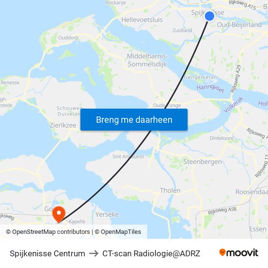 Spijkenisse Centrum to CT-scan Radiologie@ADRZ map