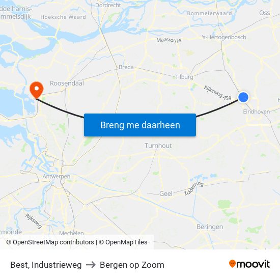 Best, Industrieweg to Bergen op Zoom map
