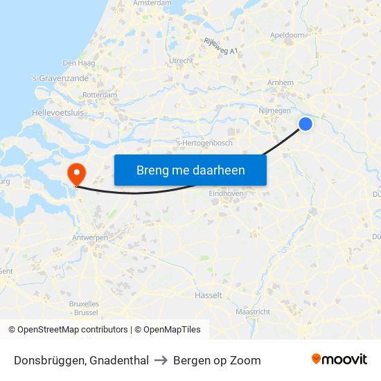 Donsbrüggen, Gnadenthal to Bergen op Zoom map