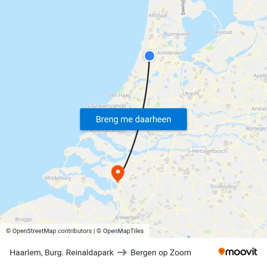 Haarlem, Burg. Reinaldapark to Bergen op Zoom map
