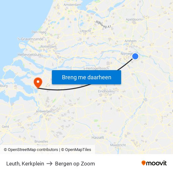 Leuth, Kerkplein to Bergen op Zoom map