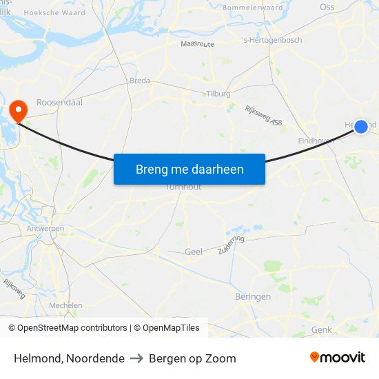 Helmond, Noordende to Bergen op Zoom map
