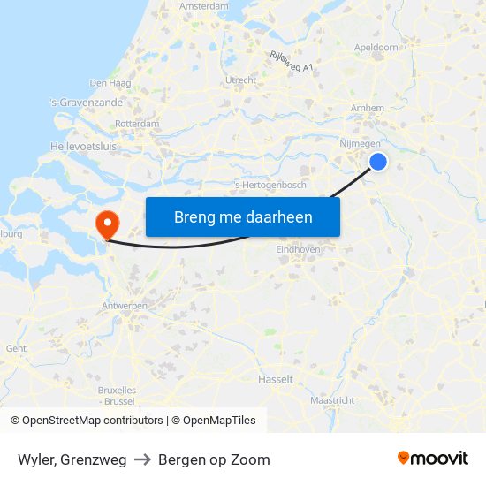 Wyler, Grenzweg to Bergen op Zoom map