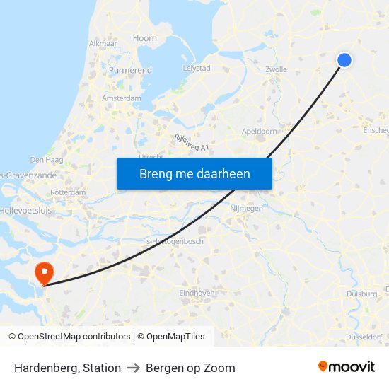 Hardenberg, Station to Bergen op Zoom map