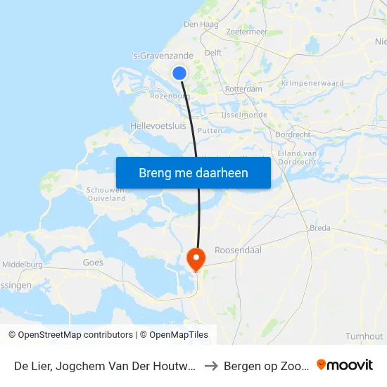 De Lier, Jogchem Van Der Houtweg to Bergen op Zoom map