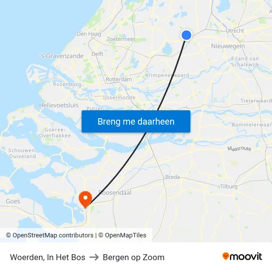 Woerden, In Het Bos to Bergen op Zoom map