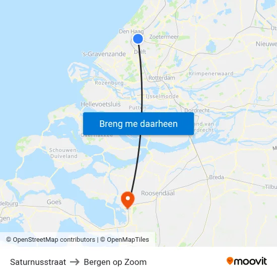Saturnusstraat to Bergen op Zoom map