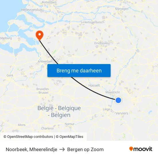 Noorbeek, Mheerelindje to Bergen op Zoom map