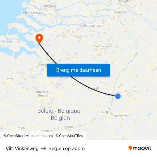 Vilt, Vinkenweg to Bergen op Zoom map
