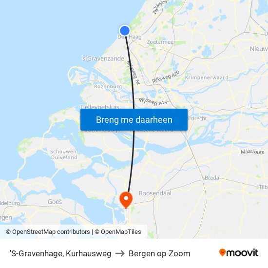 'S-Gravenhage, Kurhausweg to Bergen op Zoom map