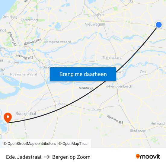 Ede, Jadestraat to Bergen op Zoom map