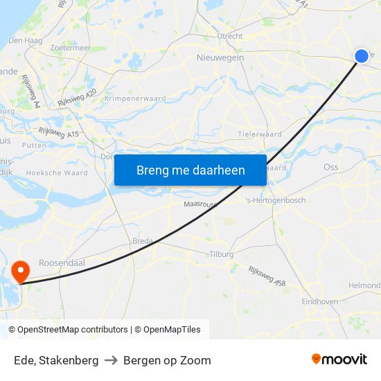 Ede, Stakenberg to Bergen op Zoom map