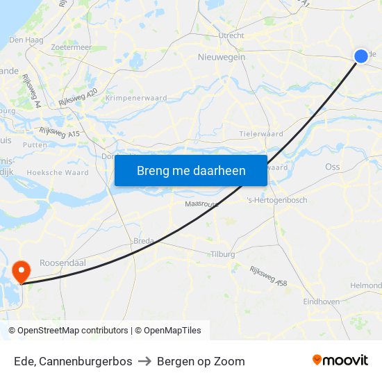 Ede, Cannenburgerbos to Bergen op Zoom map