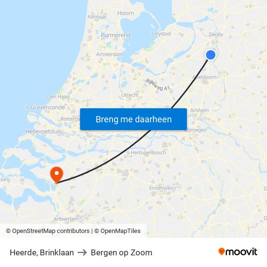 Heerde, Brinklaan to Bergen op Zoom map