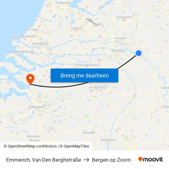 Emmerich, Van Den Berghstraße to Bergen op Zoom map