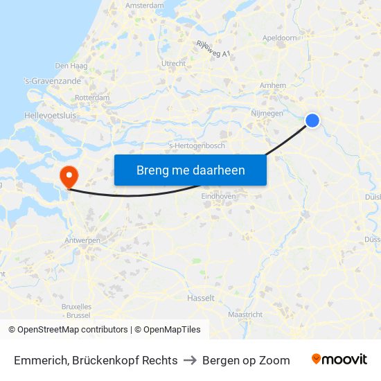 Emmerich, Brückenkopf Rechts to Bergen op Zoom map