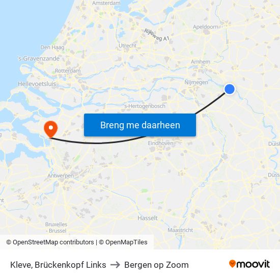 Kleve, Brückenkopf Links to Bergen op Zoom map