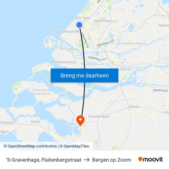 'S-Gravenhage, Fluitenbergstraat to Bergen op Zoom map