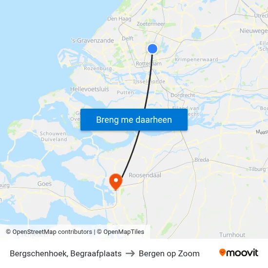 Bergschenhoek, Begraafplaats to Bergen op Zoom map