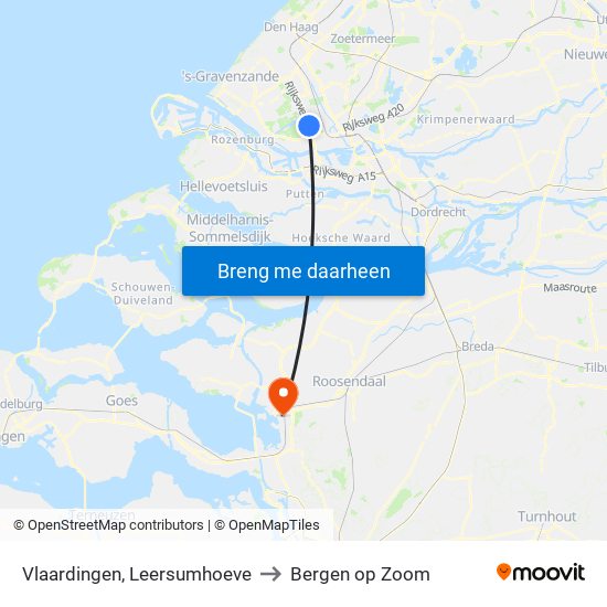 Vlaardingen, Leersumhoeve to Bergen op Zoom map