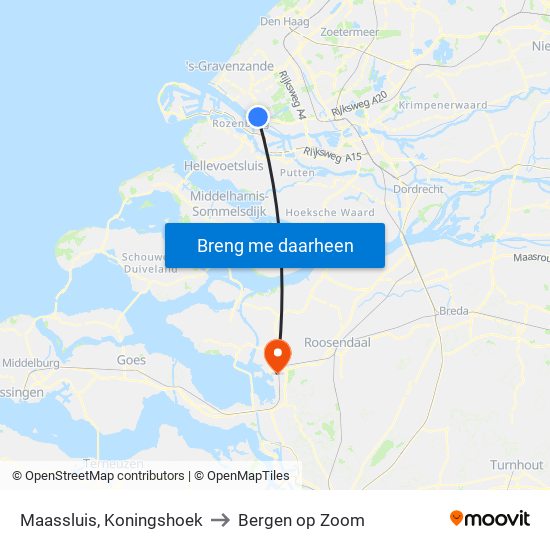 Maassluis, Koningshoek to Bergen op Zoom map