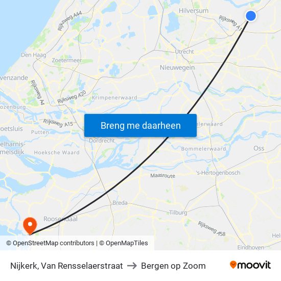 Nijkerk, Van Rensselaerstraat to Bergen op Zoom map