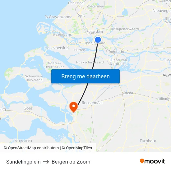 Sandelingplein to Bergen op Zoom map