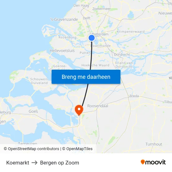 Koemarkt to Bergen op Zoom map