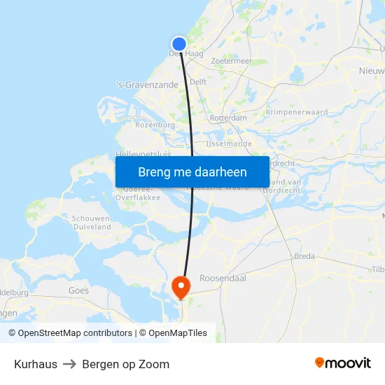 Kurhaus to Bergen op Zoom map