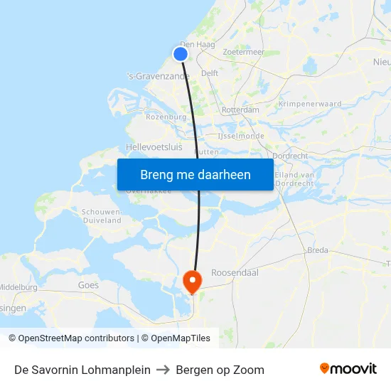 De Savornin Lohmanplein to Bergen op Zoom map