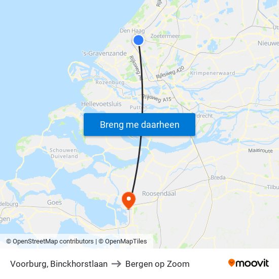 Voorburg, Binckhorstlaan to Bergen op Zoom map