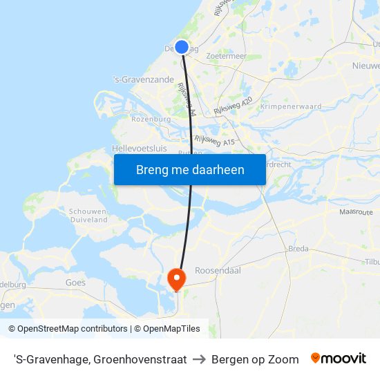 'S-Gravenhage, Groenhovenstraat to Bergen op Zoom map