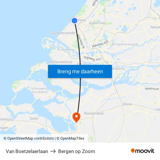 Van Boetzelaerlaan to Bergen op Zoom map