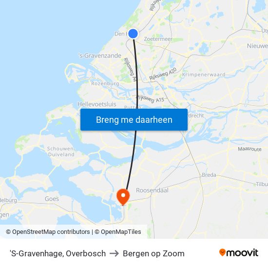 'S-Gravenhage, Overbosch to Bergen op Zoom map