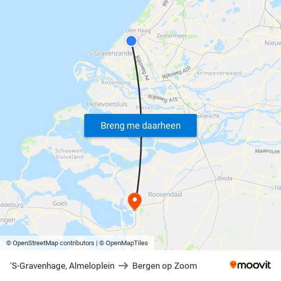 'S-Gravenhage, Almeloplein to Bergen op Zoom map