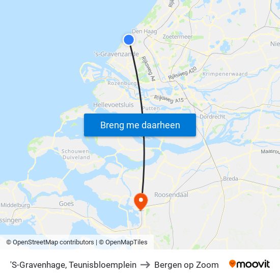 'S-Gravenhage, Teunisbloemplein to Bergen op Zoom map