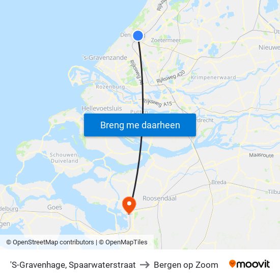 'S-Gravenhage, Spaarwaterstraat to Bergen op Zoom map