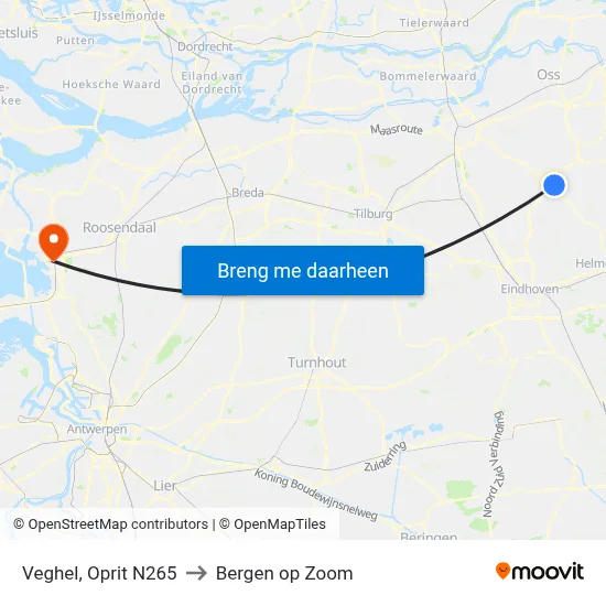 Veghel, Oprit N265 to Bergen op Zoom map