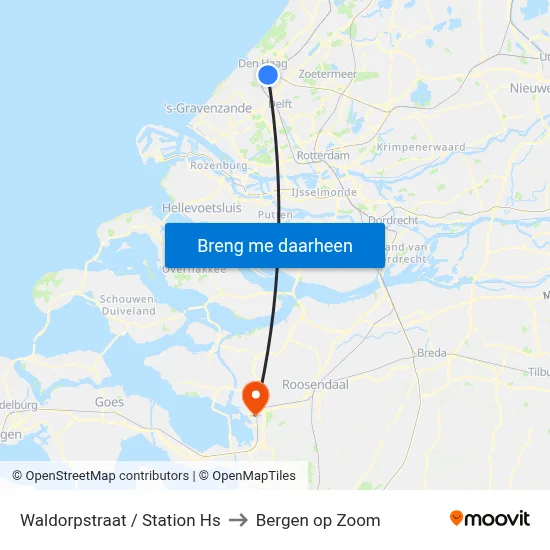 Waldorpstraat / Station Hs to Bergen op Zoom map