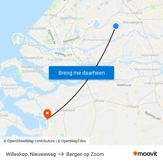 Willeskop, Nieuweweg to Bergen op Zoom map