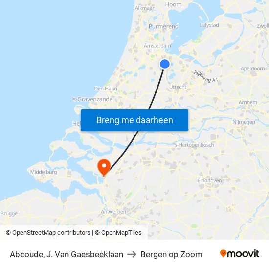 Abcoude, J. Van Gaesbeeklaan to Bergen op Zoom map