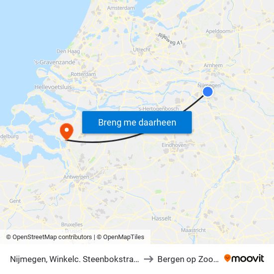 Nijmegen, Winkelc. Steenbokstraat to Bergen op Zoom map