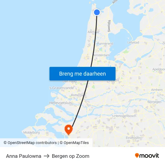 Anna Paulowna to Bergen op Zoom map