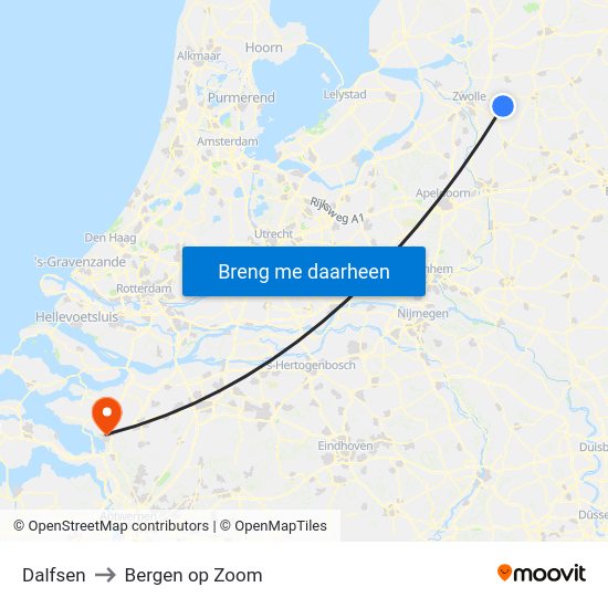 Dalfsen to Bergen op Zoom map