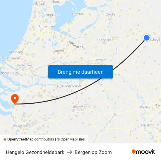 Hengelo Gezondheidspark to Bergen op Zoom map